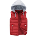 Miniatyrbilde 1 av 5: YOUTHUP Herre Quiltet Veste med Hette Utendørs Tykk Fritidssport Hette-WELLNGS Red 2XL