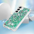 Pikkukuva 5 / 5: YB Quicksand Series-1 Yhteensopiva Samsung Galaxy S24+ -kotelon kanssa, nestemäiset kelluvat paljetit TPU-suojus - WELLNGS Green Hearts