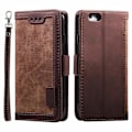Miniatyrbild 1 av 5: för iPhone 16e Fodral Blockerande Plånboksställ Läder Telefonskal - WELLNGS Brown