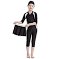 Miniatyrbild 2 av 5: Flickors Badkläder Barnens Badkläder Enfärgad Burkini Badkläder Strandkläder - WELLNGS Black 12-13 Years