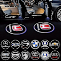 Miniatyrbilde 3 av 5: Case Pack Logo Projektor Trådløs Bil Dørlys Punch Free Adhesive Bil Merke Logo Projektor Lys Auto På/Av Bil Dekorasjon - WELLNGS Volkswagen