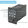 Miniatyrbilde 4 av 5: 220 V Enfase-inngang Trefase-utgang Motor Driver Frekvensomformer med Firesifret Digitalt Rørdisplay - WELLNGS
