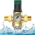 Miniatyrbild 1 av 5: Trycksregulator för vatten med tryckmätare, tryckreduceringsventil Trycksregulator, vattentrycksregulator 1/2 tum - WELLNGS 0 0