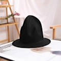 Miniatyrbilde 5 av 5: Pharrell Hat Filt Fedora Hat for Kvinner Menn Hatter Svart Topp Hat Mann 100% Australia Ull Cap-WELLNGS bordeaux