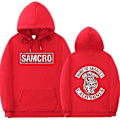Miniatyrbilde 1 av 2: Sons Of Anarchy Samcro Hoodie Dobbeltsidig Trykket Hoodie Genser Topp - WELLNGS Red XL