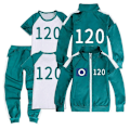 Miniatyrbilde 1 av 2: Squid Game 2 Spillere Cosplay Kostyme Treningsdress Komplett Klesett-WELLNGS No.120 160cm