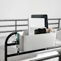 Miniatyrbilde 3 av 5: Sengside seng hylle lommer oppbevaring holder til oppbevaring fjernkontroller mobiltelefon lading seng stue bad-WELLNGS