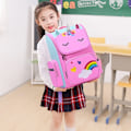 Miniatyrbild 3 av 10: Ryggsäck för lågstadiet med enhörning 3D tecknad skolväska barn ny barnryggsäck flicka pojke söt regnbåge Mochila Escolar-WELLNGS pinks