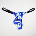 Pikkukuva 3 / 4: Miesten viileä camouflage-stringi-alusvaatteet, kuumat matalavyötäröiset miesten stringi-g-string-bikinit - WELLNGS Royal blue camouflage XL