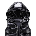 Miniatyrbillede 2 af 2: Sliktaa Unisex Shiny Vandtæt Ærmeløs Jakke Letvægts Puffer Vest-WELLNGS Black 2XL