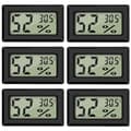 Mini Digital Termometer och Hygrometer, Svart (6-pack - Fyrkantig)