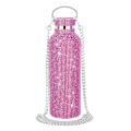 Miniatyrbillede 1 af 5: Diamanter Vandflaske i Rustfrit Stål, Bærbar Glitter Rhinestone Vandflaske, Kryds-Krop Bling Termisk Kolbe 600ml C-WELLNGS