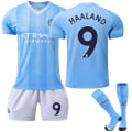 Pikkukuva 1 / 2: 23-24 Manchester City Koti Lasten Jalkapallopaita K 9(HAALAND)-WELLNGS 9(HAALAND) 8-9 Years