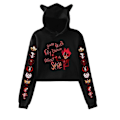 Miniatyrbild 2 av 5: Korta Hoodies Dam Hazbin Hotel Dam Sweatshirt Träningsdräkt Långärmad Kvinnlig Cropped Top Mode Koreanska Kläder Harajuku-WELLNGS pink L