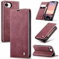 Miniatyrbillede 1 af 5: Kompatibel med iPhone 16e Wallet Case CASEME 013 Serie PU Læder Telefon Cover Stand-WELLNGS Red