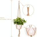 Pikkukuva 2 / 5: Macrame-kasviteline, 4 kpl, köysikukkaruukku, riippuva kasviteline sisä- ja ulkotiloihin, puutarhakoriste - 2 kpl 105 cm ja 2 kpl 90 cm - WELLNGS