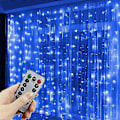 Miniatyrbilde 1 av 5: 3M 4M 6M USB Gardin Lyslenke LED Lys Julelys Juledekorasjoner Bryllupsdekorasjoner-WELLNGS Blue 4x2M