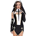 Pikkukuva 1 / 4: Mike Mike Naisten Seksi Nunna Cosplay-asu Karnevaali Halloween Fantasia Puku - WELLNGS Black-3pcs S