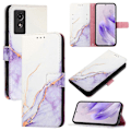 Miniatyrbillede 1 af 5: TCL 501 marmor læder telefonetui - WELLNGS White Purple