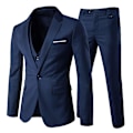Miniatyrbillede 1 af 5: Yunclos Herre 3-delt Elegant Gentleman Business Slim Fit Dragt Sæt-WELLNGS Black 2XL