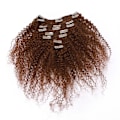 Pikkukuva 1 / 5: 8 kpl Afro Curly Clip In Ihmishiustenpidennykset Brasilialaiset Hiukset-WELLNGS auburn 24inch