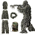 Miniatyrbillede 2 af 3: 5 i 1 Ghillie-dragt, 3D Camouflage Jagttøj Inklusive Jakke, Bukser, Hætte, Bærepose-WELLNGS GNL