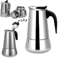 Miniatyrbillede 1 af 5: Italiensk Kaffeemaskine 9 Kopper Rustfrit Stål Kompatibel med Alle Varmekilder 9 Kopper - WELLNGS