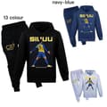 CR7 Ronaldo Hættetrøje Bukser Træningssæt Sweatshirt Børn-WELLNGS black 120