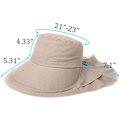Miniatyrbilde 2 av 5: 3-pakning Dame Solhatt med Hestehaleåpning, Nakke-klaff, Bred Skygge, UV-beskyttelse, Bøttehatt, Sommer, Strand, Fiske, Fottur, Hagearbeid, UPF 50+ - WELLNGS 3 Pack-5