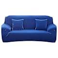 Miniatyrbild 1 av 5: Soffaöverdrag i enfärgad tyg för vardagsrum Elastiskt hörn-soffaöverdrag Skydd för stol 1/2/3/4-sits - WELLNGS Medium blue 3-seater 190-230cm