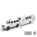Pikkukuva 1 / 5: 1/32 Trailer RV Kuorma-auton leluautomalli Alloy Diecast Maastoauto Camper äänen ja valon leluautomalli lapsen lelujen kokoelma lahja -WELLNGS White Bens  G