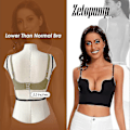 Miniatyrbillede 3 af 5: Dame Bh'er med Lav Ryg - Sømløs Dyb U-Formet Halter Bh'er Konvertible Multi-Vejs Lav Udsnit Halter Bh'er Camisole Bh'er - WELLNGS Black 34A