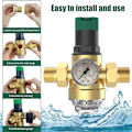 Miniatyrbild 4 av 5: Trycksregulator för vatten med tryckmätare, tryckreduceringsventil Trycksregulator, vattentrycksregulator 1/2 tum - WELLNGS 0 0
