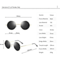 Pikkukuva 1 / 4: Retro Round John Lennon Polarisoivat Aurinkolasit Miehille ja Naisille Pyöreät Hippi Aurinkolasit - WELLNGS G15 Lens-gun Ash Frame