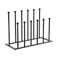 Miniatyrbillede 1 af 5: Fritstående skoreol i sort metal til støvler, til sovesal, skab, udendørs terrasse, til 6 par - WELLNGS 0 0