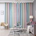 Miniatyrbilde 4 av 5: Stjerne gardiner stjerner blackout gardiner for barn jenter soverom stue fargerike dobbelt lag stjerne vindusgardiner, 1 panel (53\"W x 85\"LPink) Pink 134 x 160