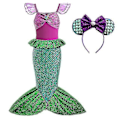 Miniatyrbillede 1 af 5: Pige Tøj Børnetøj V-WELLNGS 3-4T(size 110) 2pcs Mermaid Set4