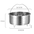 Miniatyrbilde 2 av 5: Dampkokerkurv i rustfritt stål, riskoker, dampkoker for Instant Cooker med håndtak, trykkoker R-WELLNGS