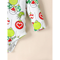 Pikkukuva 4 / 5: Vauva, joka varasti joulun asun vauvanpojat Tytöt Xmas Vihreä Karvainen Monster Puku Vaatteet Set-WELLNGS Style 10 9-12 Months