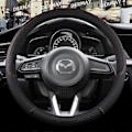 Miniatyrbild 1 av 5: Kompatibel med Mazda CX3 CX4 CX5 CX7 CX9 CX30 CX50 CX60 CX70 CX90 Bilratt Skydd PU Läder Halkfritt Biltillbehör-WELLNGS Black