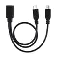 Miniatyrbilde 2 av 4: USB-C / Type-C Hunn til 2 x Micro USB Hann Adapter Y-kabel, total lengde: ca. 30cm-WELLNGS