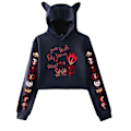 Miniatyrbild 5 av 5: Korta Hoodies Dam Hazbin Hotel Dam Sweatshirt Träningsdräkt Långärmad Kvinnlig Cropped Top Mode Koreanska Kläder Harajuku-WELLNGS grey XS