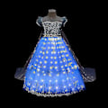 Miniatyrbilde 2 av 5: Anna Elsa LED-lysende kjole for jenter, julekostyme, snødronning, karnevalballkjole - WELLNGS LED Light Up Dress 3T (110)