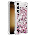 Pikkukuva 1 / 5: YB Quicksand Series-1 Yhteensopiva Samsung Galaxy S24+ -kotelon kanssa, nestemäiset kelluvat paljetit TPU-suojus - WELLNGS Rose Gold Hearts