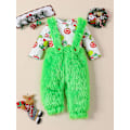 Pikkukuva 2 / 5: Vauva, joka varasti joulun asun vauvanpojat Tytöt Xmas Vihreä Karvainen Monster Puku Vaatteet Set-WELLNGS Style 1 9-12 Months