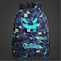 Miniatyrbild 1 av 5: Ny Pokémon Ryggsäck Luminous Skolväska För Pojkar Flickor Studenter Resväska Vattentät Slitstark Mochilas-WELLNGS Rhombus