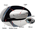 Miniatyrbilde 2 av 3: Venstre Høyre Oppvarmet Speil Glass Ramme Speil Deksel Blinklys for Nissan Qashqai X-trail Murano Rogue Pathfinder 2014-2020 XiXi-WELLNGS Cover White R