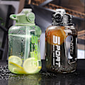 Pikkukuva 5 / 5: 1700ml/2500ml Olki Pullo Mittari Merkinnällä, Suuri Urheilupullo Kuntoiluun - WELLNGS Green 2500Ml