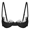Miniatyrbilde 1 av 5: Dame 1/2 Cup Push Up Bøyle BH Blonde Undertøy Åpen Bryst Cup BH topper Justerbar Stropp Svamp Polstret BH Undertøy-WELLNGS Black C L