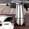 Miniatyrbilde 5 av 5: Italiensk kaffemaskin 9 kopper rustfritt stål Kompatibel med alle typer varme 9 kopper - WELLNGS